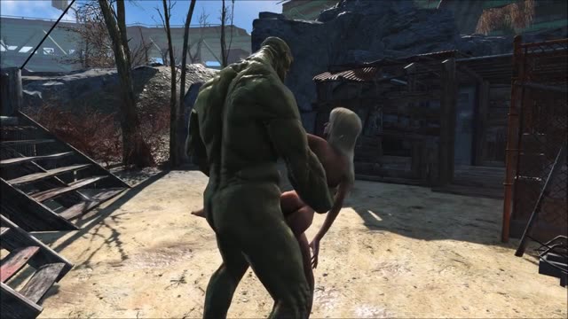 Гігантський мутант із пустки Fallout 4 та струнка блондинка: сцена, що переростає у справжнє шаленство